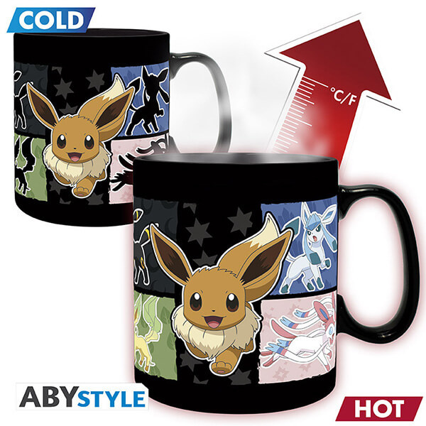 Hrnček Pokémon - Eevee Evolution, meniaci sa