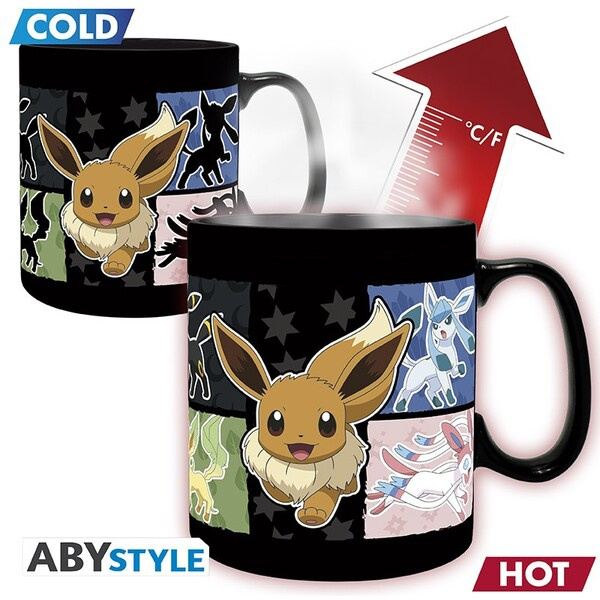 Hrnček Pokémon - Eevee Evolution, meniaci sa