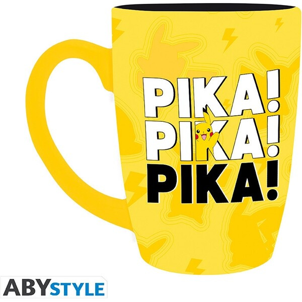 CurePink Keramický hrnek Pokémon Pikachu Pika!Pika!Pika! ABYMUGA340 400 ml