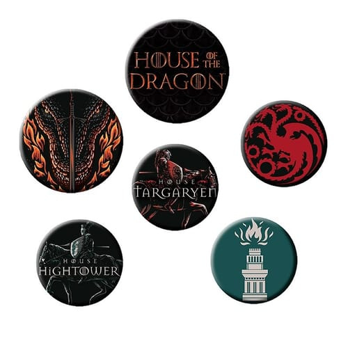 House of the Dragon Set odznakov 6 ks