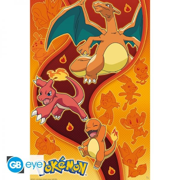 Plagát Pokémon: Ohnivý typ