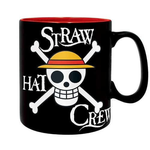 CurePink Hrnek One Piece Luffy & Skull 460 ml