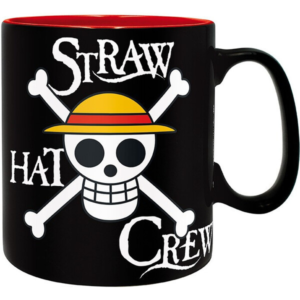 CurePink Hrnek One Piece Luffy & Skull 460 ml