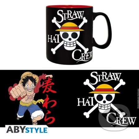 CurePink Hrnek One Piece Luffy & Skull 460 ml