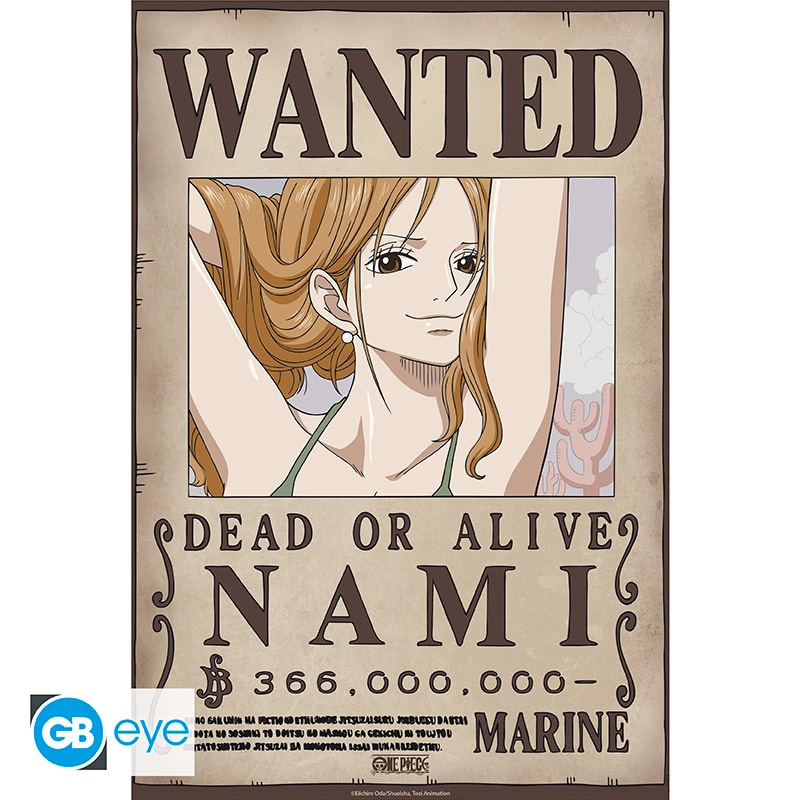 ONE PIECE chibi plakát „Wanted Nami Wano“ 52 × 38 cm