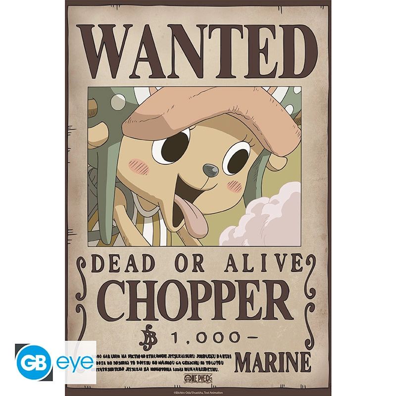 One Piece plakát chibi 52 × 38 cm – Wanted Chopper Wano