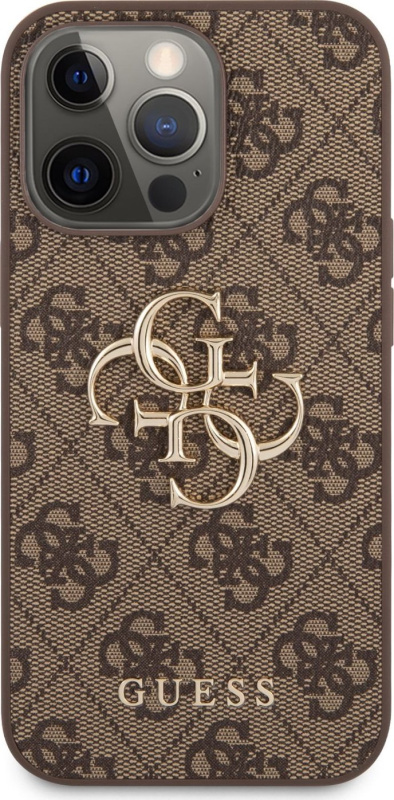Guess Ochranný kryt pro iPhone 13 Pro MAX - Guess, 4G Logo Back Brown