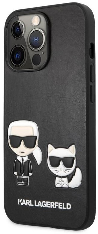 Kryt Karl Lagerfeld and Choupette Leather na mobil Apple iPhone 13 Pro Max  / černá Varianta: ivi1