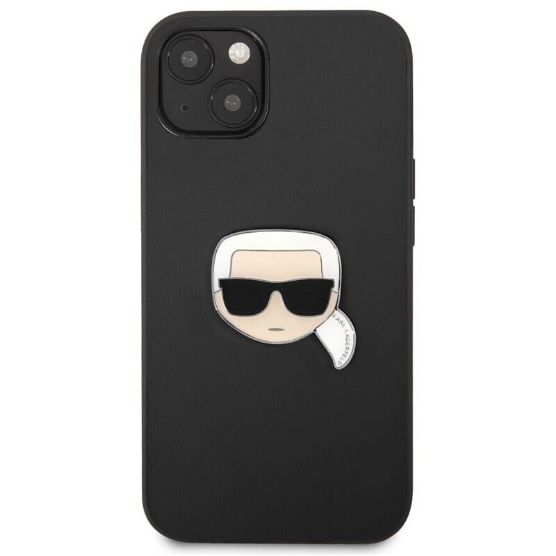 Kryt Karl Lagerfeld Leather Karl Head na mobil Apple iPhone 13 / černá Varianta: ivi1