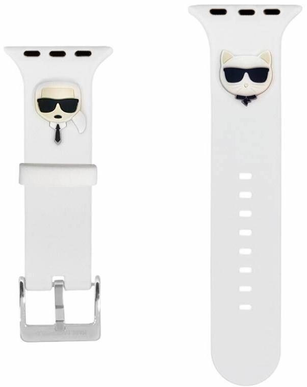 Řemínek Karl Lagerfeld Karl and Choupette na hodinky Apple Watch 38/40/41mm / bílá Varianta: ivi1