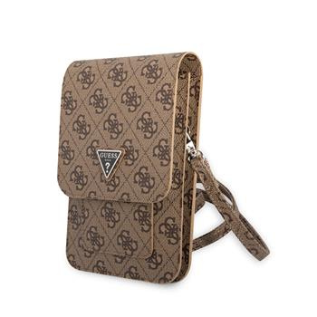 Guess PU 4G Triangle Logo Phone Bag hnědé