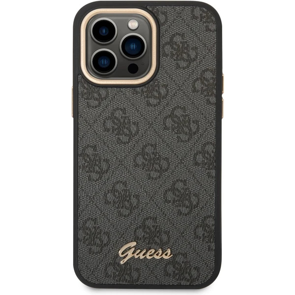 Guess PC/TPU 4G Metal Camera Outline kryt pro iPhone 14 Pro - Černá