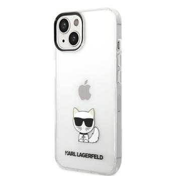 Pouzdro Karl Lagerfeld Choupette Logo iPhone 14 Plus - čiré