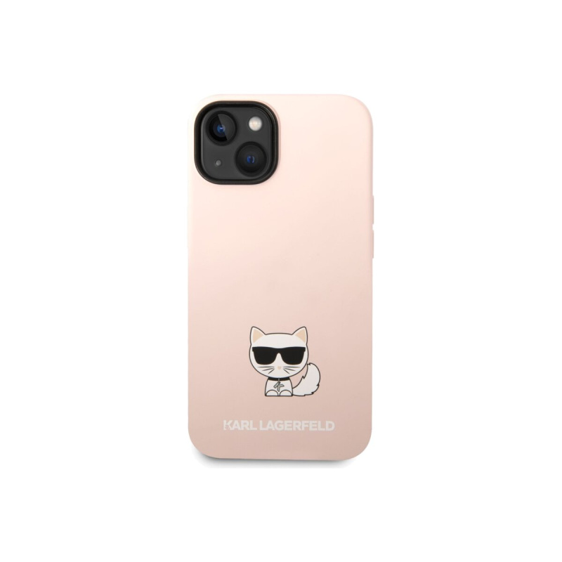 Pouzdro Karl Lagerfeld Liquid Silicone Choupette růžové Apple iPhone 14 Plus