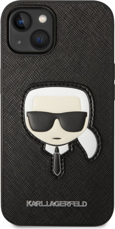 Pouzdro Karl Lagerfeld PU Saffiano Karl Head iPhone 14 Plus černé