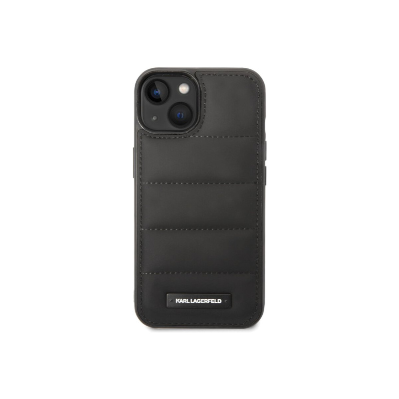 Kryt pro iPhone 14 Plus Karl Lagerfeld Quilted Puffy Metal Logo - černý