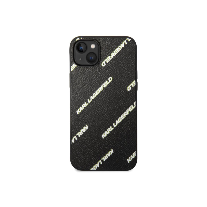 Pouzdro Karl Lagerfeld PU Grained Leather Logomania iPhone 14 Plus černé