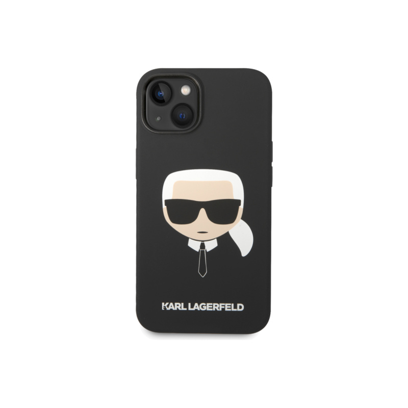 Pouzdro Karl Lagerfeld Liquid Silicone Karl Head iPhone 14 Plus černé