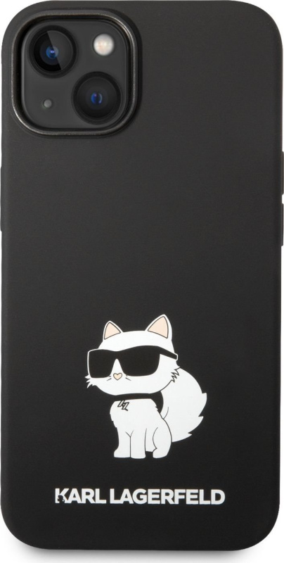 Karl Lagerfeld Ochranný kryt pro iPhone 14 PLUS - Karl Lagerfeld, Liquid Silicone Choupette NFT Black