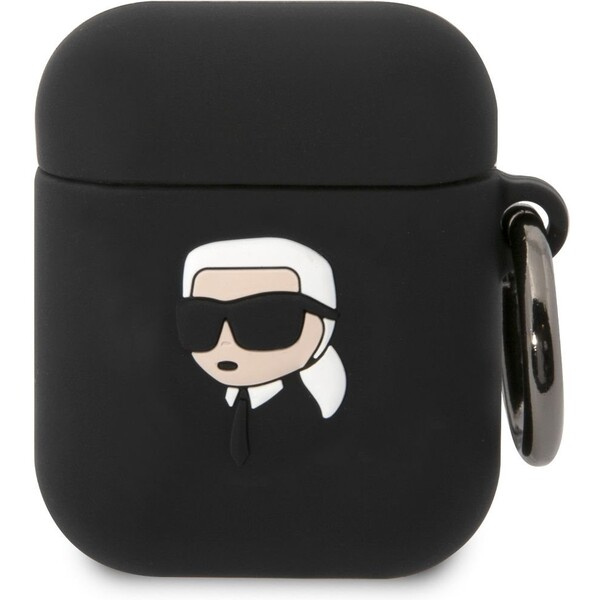 Karl Lagerfeld 3D Logo NFT Karl Head pouzdro Airpods 1/2 černé