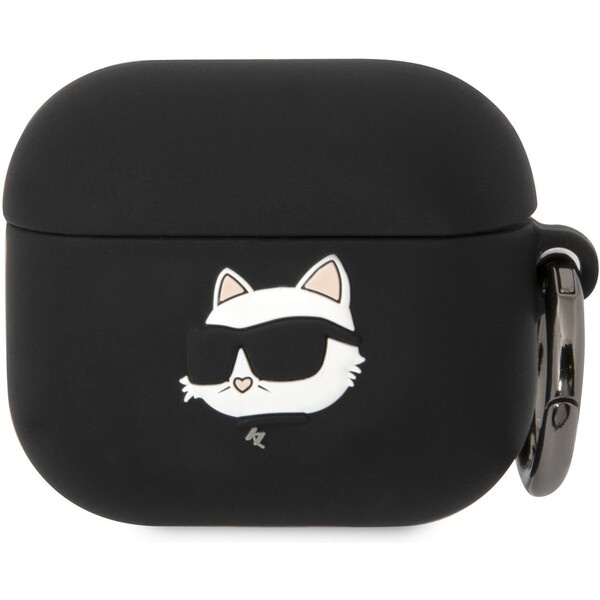 Karl Lagerfeld AirPods 3 cover Silicone Choupette Head 3D KLA3RUNCHK Černá