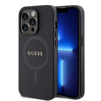 Guess PU Saffiano MagSafe kryt iPhone 15 Pro Max černý