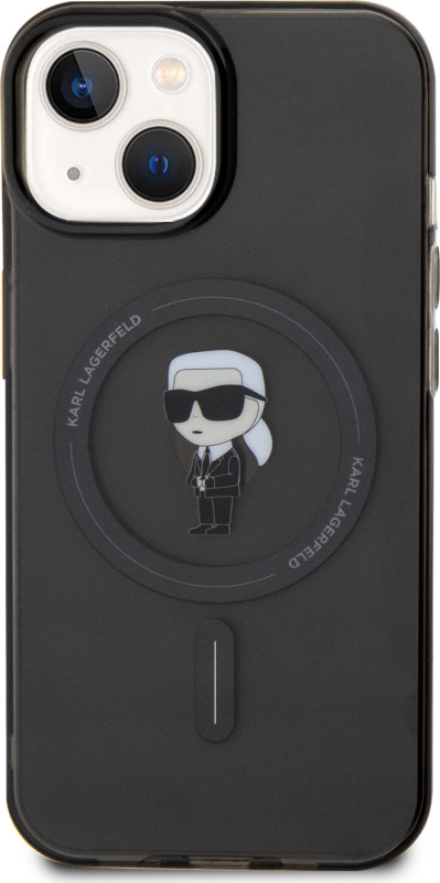 Karl Lagerfeld Ochranný kryt na iPhone 15 - Karl Lagerfeld, IML Ikonik MagSafe Black