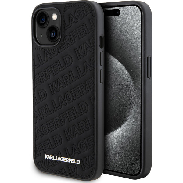 Pouzdro Karl Lagerfeld PU Quilted Pattern iPhone 15 černé Černá