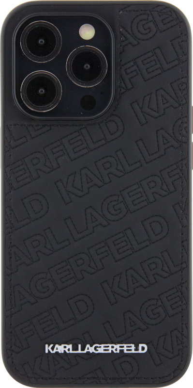 Karl Lagerfeld PU Quilted Pattern kryt iPhone 15 Pro Max černý
