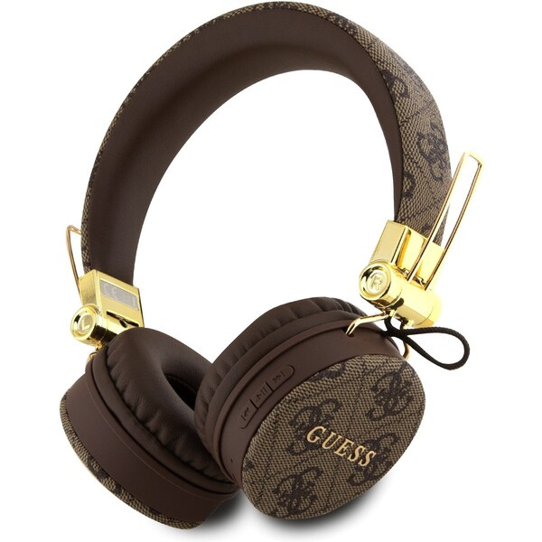Guess PU Leather 4G Metal Logo BT5.3 Stereo Headphone hnědé