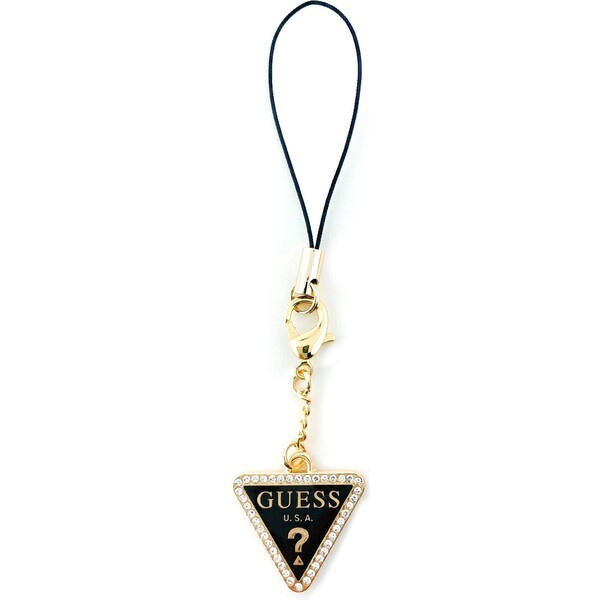 Guess Strass Triangle Metal Logo přívěsek