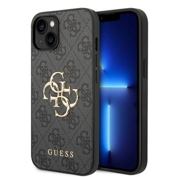 Guess PU 4G Metal Logo kryt iPhone 15 šedý