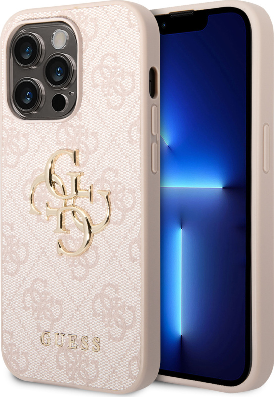 Guess Ochranný kryt na iPhone 15 Pro - Guess, 4G Metal Logo Pink