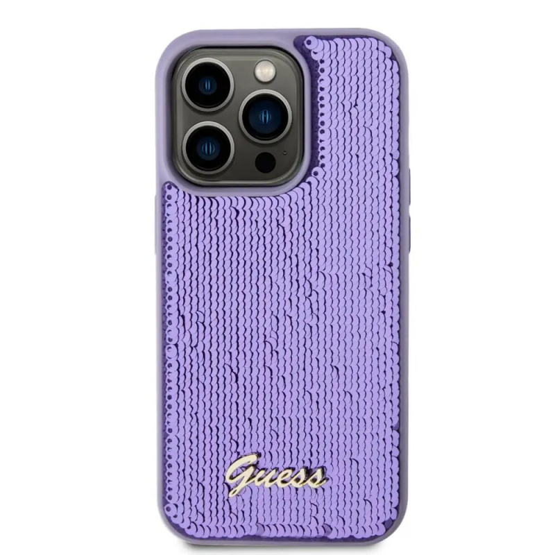 Guess Ochranný kryt na iPhone 15 Pro MAX - Guess, Sequin Script Logo Purple