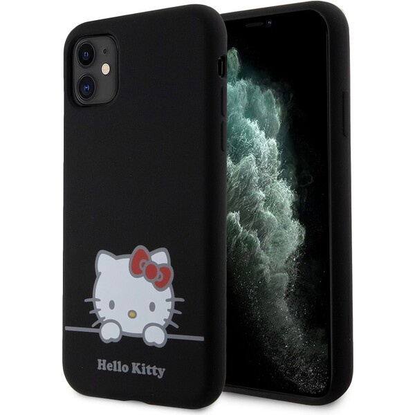 Hello Kitty Liquid Silicone Daydreaming Logo kryt iPhone 11 černý