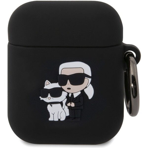 Karl Lagerfeld 3D Logo NFT Karl and Choupette pouzdro AirPods 1/2 černý