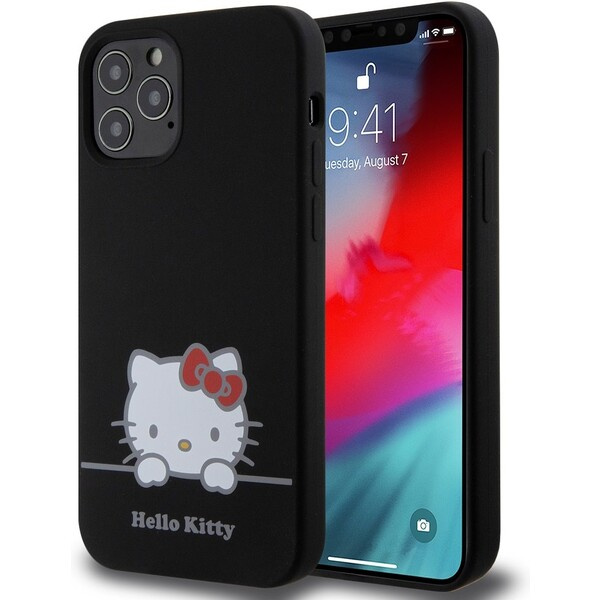 Hello Kitty Liquid Silicone Daydreaming Logo kryt iPhone 12/12 Pro černý