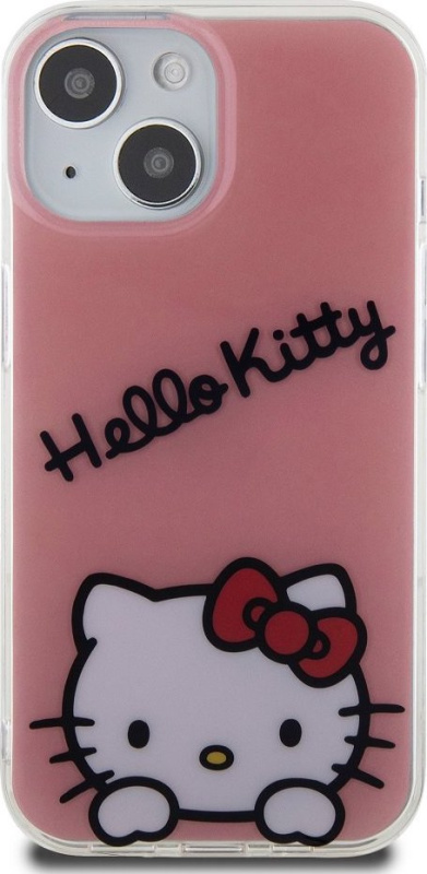 Hello Kitty Ochranný kryt na iPhone 15 - Hello Kitty, IML Daydreaming Logo Pink