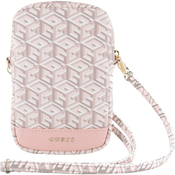 Guess PU G Cube Wallet Phone Bag Zipper růžový