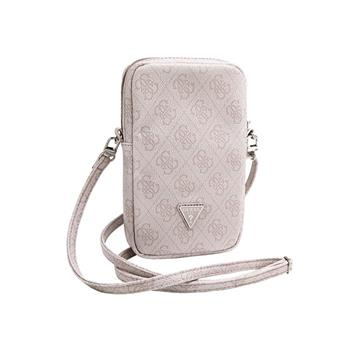 Guess PU 4G Triangle Logo Wallet Phone Bag Zipper růžový