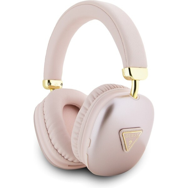 Guess PU Leather 4G Triangle Logo Bluetooth Stereo Headphone růžové