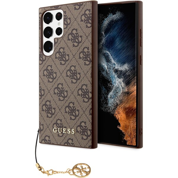 Guess 4G Charms Samsung Galaxy S24 Ultra hnědé Hnědá