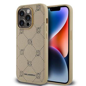 Karl Lagerfeld PU Karl Heads Pattern Magsafe zadní kryt iPhone 14 Pro Max béžový