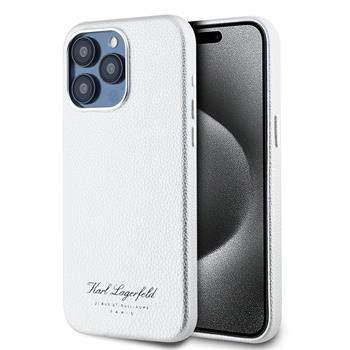Karl Lagerfeld Grained PU Hotel RSG zadní kryt pro iPhone 15 Pro Max šedý