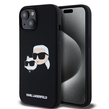 Karl Lagerfeld Liquid Silicone Double Heads Magsafe zadní kryt iPhone 15 Pro Max černý