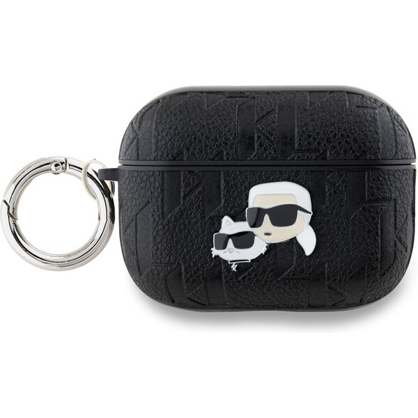 Karl Lagerfeld PU Embossed Karl and Choupette Heads pouzdro AirPods Pro 2 černé