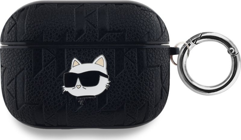 Karl Lagerfeld PU Embossed Choupette Head pouzdro AirPods Pro černé