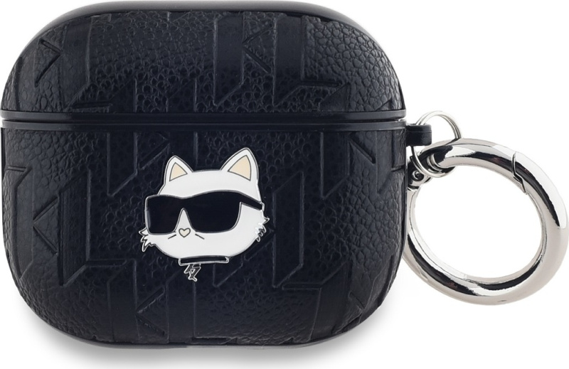 Karl Lagerfeld PU Embossed Choupette Head pouzdro AirPods 3 černé