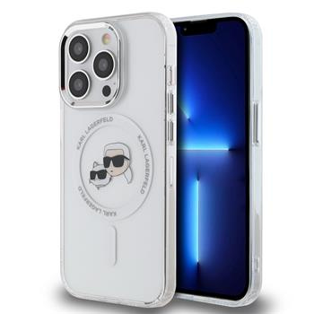 Karl Lagerfeld IML K&CH Heads Metal Frame MagSafe kryt iPhone 15 Pro čirý
