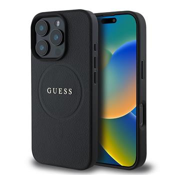 Guess PU Grained Classic Logo MagSafe kryt iPhone 16 Pro černý